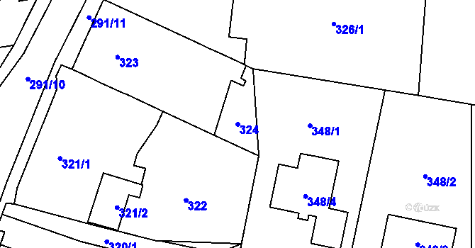 Parcela st. 324 v KÚ Droždín, Katastrální mapa