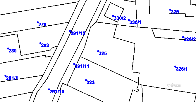 Parcela st. 325 v KÚ Droždín, Katastrální mapa