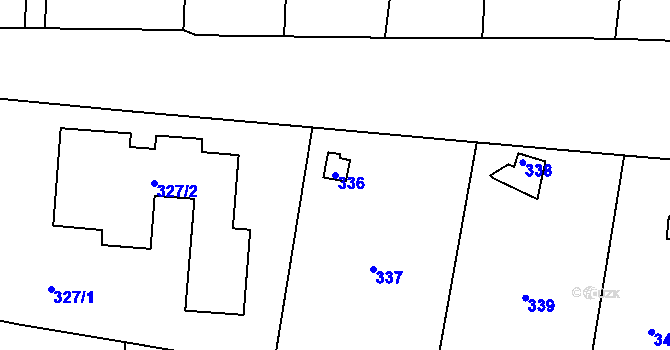 Parcela st. 336 v KÚ Droždín, Katastrální mapa