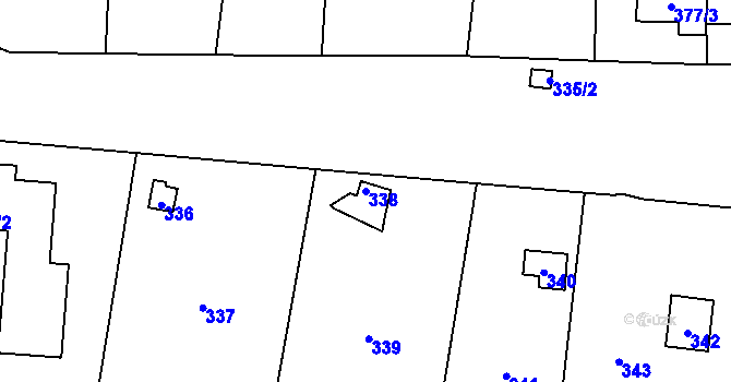 Parcela st. 338 v KÚ Droždín, Katastrální mapa