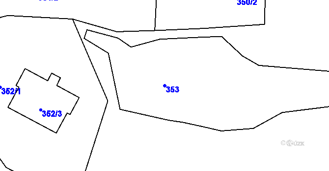 Parcela st. 353 v KÚ Droždín, Katastrální mapa