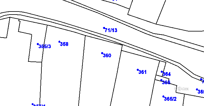 Parcela st. 360 v KÚ Droždín, Katastrální mapa