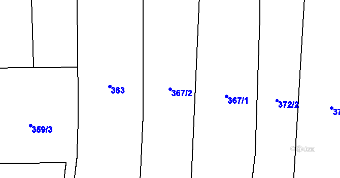 Parcela st. 367/2 v KÚ Droždín, Katastrální mapa
