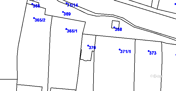 Parcela st. 370 v KÚ Droždín, Katastrální mapa