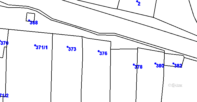 Parcela st. 376 v KÚ Droždín, Katastrální mapa