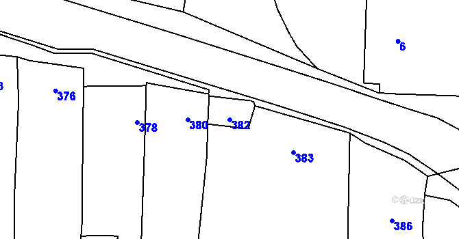 Parcela st. 382 v KÚ Droždín, Katastrální mapa