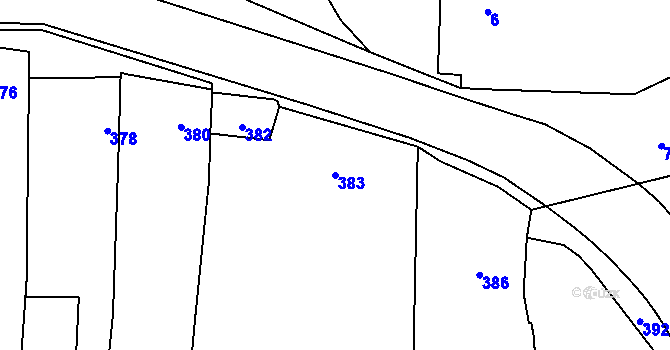 Parcela st. 383 v KÚ Droždín, Katastrální mapa