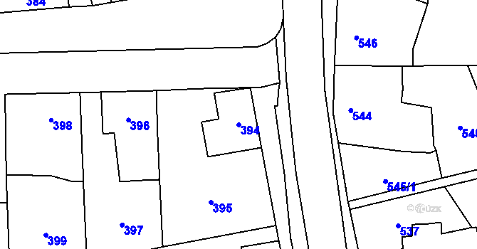 Parcela st. 394 v KÚ Droždín, Katastrální mapa
