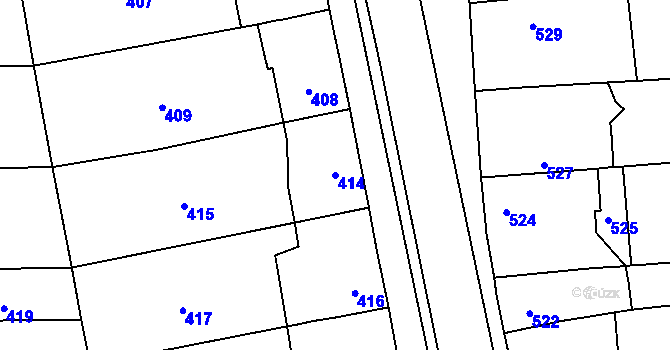 Parcela st. 414 v KÚ Droždín, Katastrální mapa