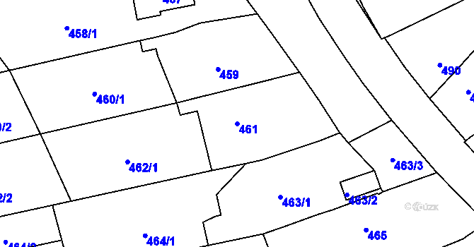 Parcela st. 461 v KÚ Droždín, Katastrální mapa