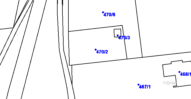Parcela st. 470/2 v KÚ Droždín, Katastrální mapa