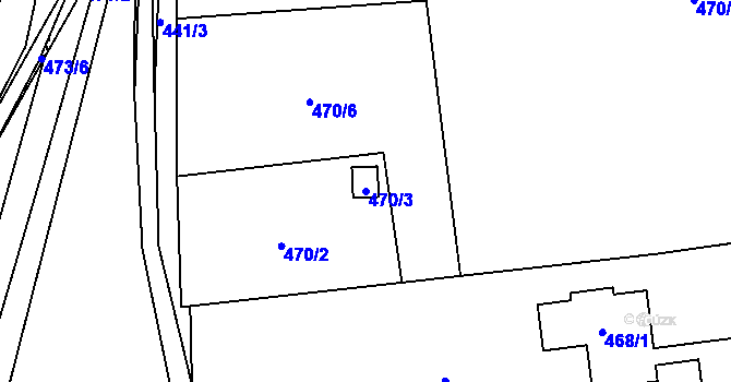 Parcela st. 470/3 v KÚ Droždín, Katastrální mapa