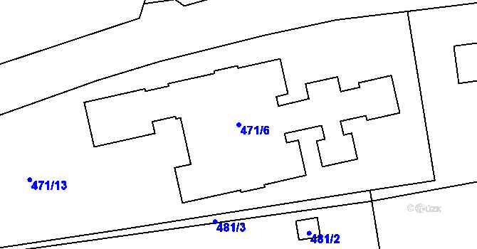 Parcela st. 471/6 v KÚ Droždín, Katastrální mapa