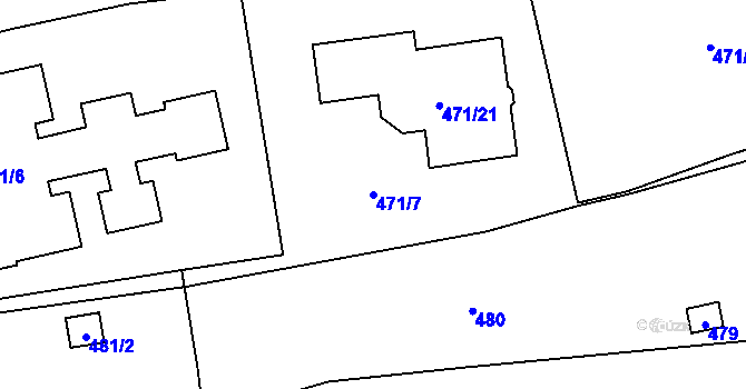 Parcela st. 471/7 v KÚ Droždín, Katastrální mapa