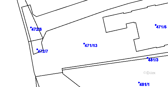 Parcela st. 471/13 v KÚ Droždín, Katastrální mapa