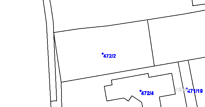 Parcela st. 472/2 v KÚ Droždín, Katastrální mapa