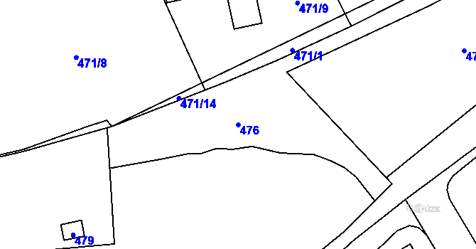 Parcela st. 476 v KÚ Droždín, Katastrální mapa