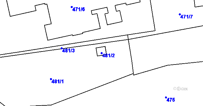 Parcela st. 481/2 v KÚ Droždín, Katastrální mapa