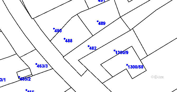 Parcela st. 482 v KÚ Droždín, Katastrální mapa