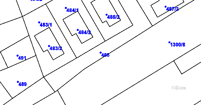 Parcela st. 486 v KÚ Droždín, Katastrální mapa