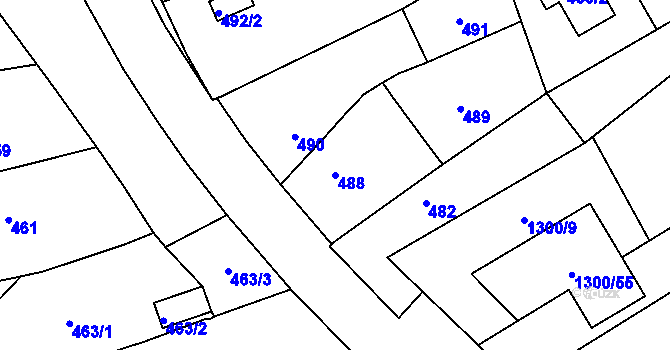 Parcela st. 488 v KÚ Droždín, Katastrální mapa