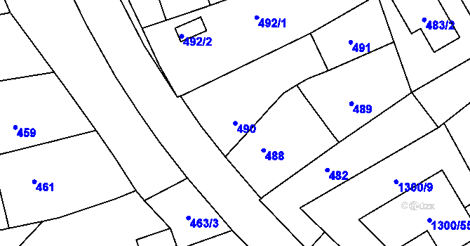 Parcela st. 490 v KÚ Droždín, Katastrální mapa