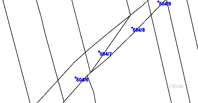 Parcela st. 504/7 v KÚ Droždín, Katastrální mapa