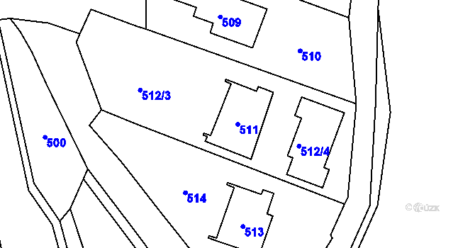 Parcela st. 511 v KÚ Droždín, Katastrální mapa
