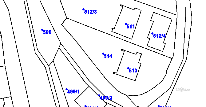 Parcela st. 514 v KÚ Droždín, Katastrální mapa
