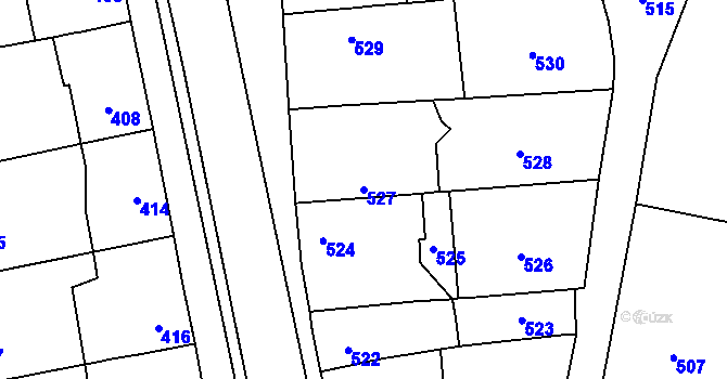Parcela st. 527 v KÚ Droždín, Katastrální mapa