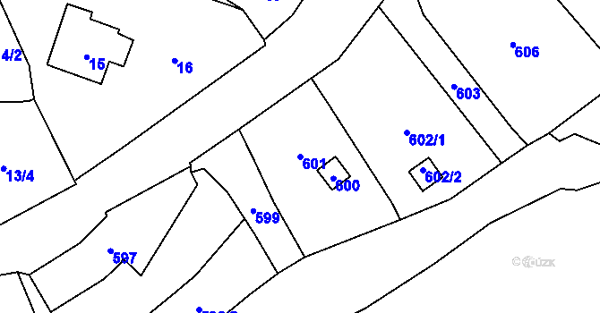 Parcela st. 601 v KÚ Droždín, Katastrální mapa