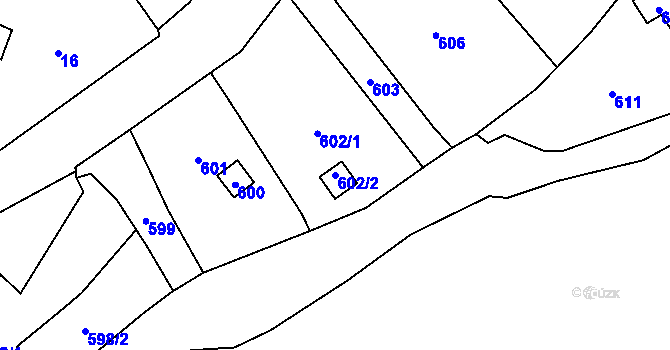 Parcela st. 602/2 v KÚ Droždín, Katastrální mapa