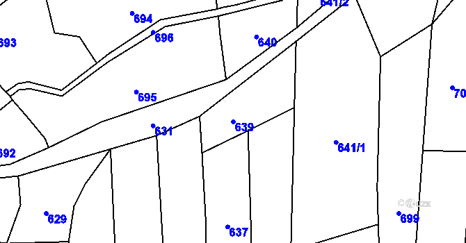 Parcela st. 639 v KÚ Droždín, Katastrální mapa