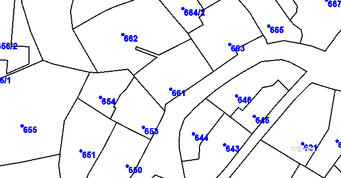 Parcela st. 661 v KÚ Droždín, Katastrální mapa