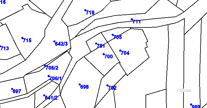 Parcela st. 700 v KÚ Droždín, Katastrální mapa