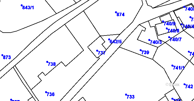 Parcela st. 737 v KÚ Droždín, Katastrální mapa