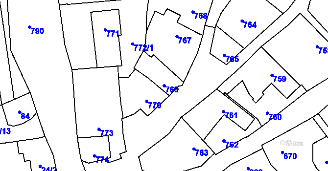 Parcela st. 769 v KÚ Droždín, Katastrální mapa