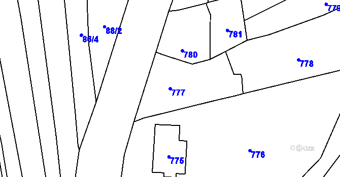 Parcela st. 777 v KÚ Droždín, Katastrální mapa