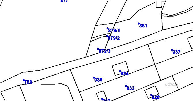 Parcela st. 879 v KÚ Droždín, Katastrální mapa