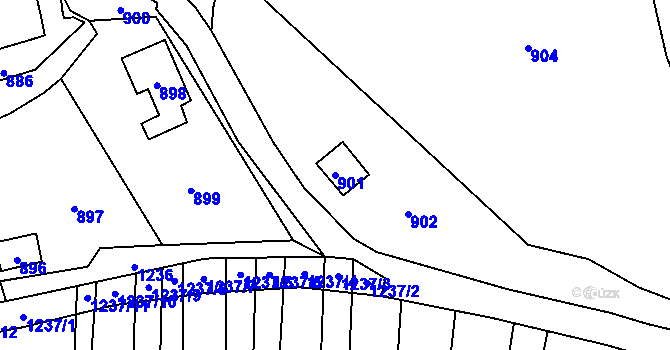 Parcela st. 901 v KÚ Droždín, Katastrální mapa
