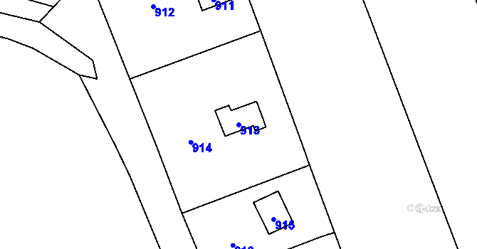 Parcela st. 913 v KÚ Droždín, Katastrální mapa