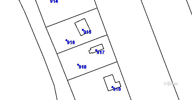Parcela st. 917 v KÚ Droždín, Katastrální mapa