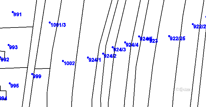 Parcela st. 924/2 v KÚ Droždín, Katastrální mapa