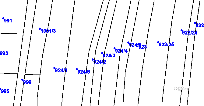 Parcela st. 924/3 v KÚ Droždín, Katastrální mapa