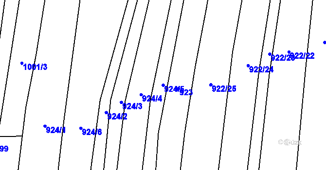 Parcela st. 924/5 v KÚ Droždín, Katastrální mapa