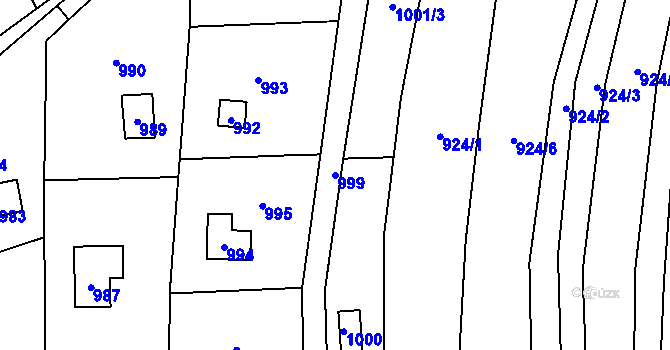 Parcela st. 999 v KÚ Droždín, Katastrální mapa