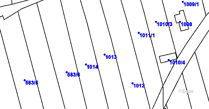 Parcela st. 1013 v KÚ Droždín, Katastrální mapa