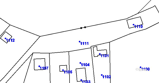 Parcela st. 1111 v KÚ Droždín, Katastrální mapa