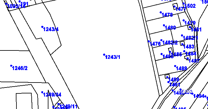 Parcela st. 1243/1 v KÚ Droždín, Katastrální mapa