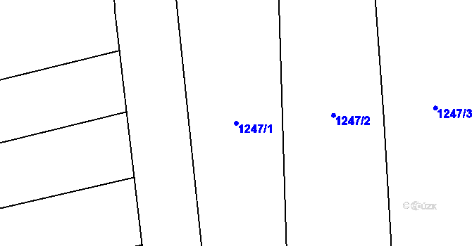 Parcela st. 1247/1 v KÚ Droždín, Katastrální mapa